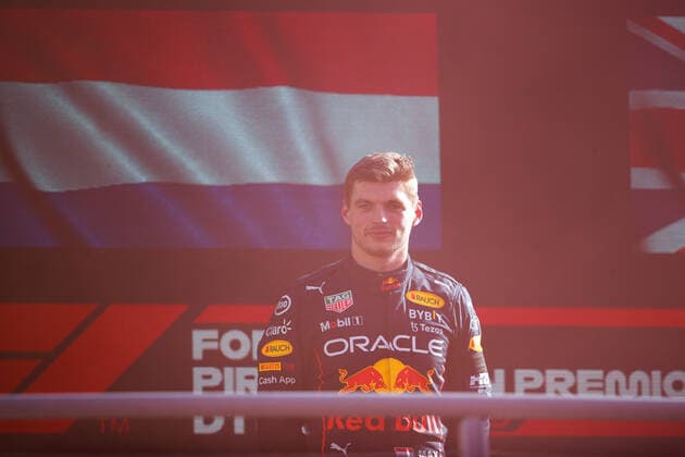 podium VERSTAPPEN Max (ned), Red Bull Racing RB18, portrait during the Formula 1 Pirelli Gran Premio d™Italia 2022, Italian Grand Prix 2022, 16th round of the 2022 FIA Formula One World Championship, WM, Weltmeisterschaft from September 9 to 11, 2022 on the Autodromo Nazionale di Monza, in Monza, Italy - F1 - ITALIAN GRAND PRIX 2022 - RACE DPPI Panoramic  00122038__V2_6438