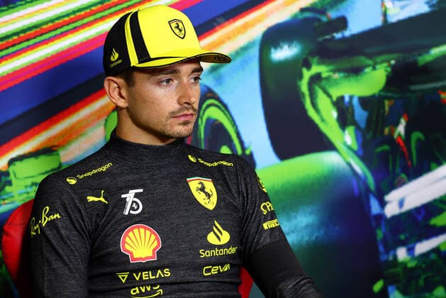 LECLERC Charles (mco), Scuderia Ferrari F1-75, portrait, press conference, PK, Pressekonferenz during the Formula 1 Pirelli Gran Premio d™Italia 2022, Italian Grand Prix 2022, 16th round of the 2022 FIA Formula One World Championship, WM, Weltmeisterschaft from September 9 to 11, 2022 on the Autodromo Nazionale di Monza, in Monza, Italy - F1 - ITALIAN GRAND PRIX 2022 - RACE DPPI Panoramic  MONZ_SUN_PRCONF_08