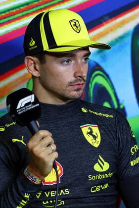 LECLERC Charles (mco), Scuderia Ferrari F1-75, portrait, press conference, PK, Pressekonferenz during the Formula 1 Pirelli Gran Premio d™Italia 2022, Italian Grand Prix 2022, 16th round of the 2022 FIA Formula One World Championship, WM, Weltmeisterschaft from September 9 to 11, 2022 on the Autodromo Nazionale di Monza, in Monza, Italy - F1 - ITALIAN GRAND PRIX 2022 - RACE DPPI Panoramic  MONZ_SUN_PRCONF_15