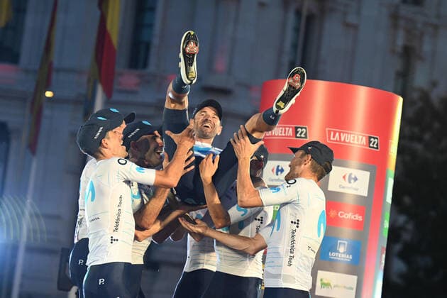 Sport Themen der Woche KW36 Sport Bilder des Tages 11-09-2022 Vuelta A Espana; Tappa 21 Las Rozas - Madrid; 2022, Movistar; Valverde, Alejandro; Madrid; 