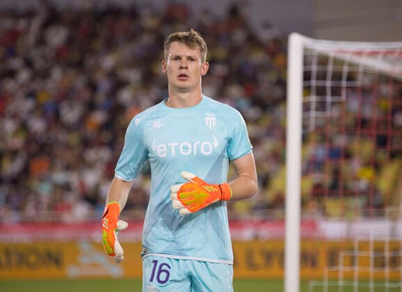 Monaco, Monte Carlo - September 11, 2022: AS Monaco - Olympique Lyonnais Football Match with german Goalkeeper Alexander Nubel, Nuebel. Lyon, Fussball, Soccer, L1, Ligue 1, J7. Mandoga Media Germany AS Monaco - Olympique Lyonnais Football Match