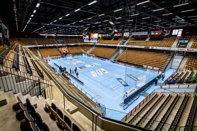 220913 Kristianstad Arena interiör inför handbollsmatchen i Handbollsligan mellan IFK Kristianstad och Ystads IF den 13 september 2022 i Kristianstad. Copyright: CHRISTOFFERxBORGxMATTISSON BB220913CB002