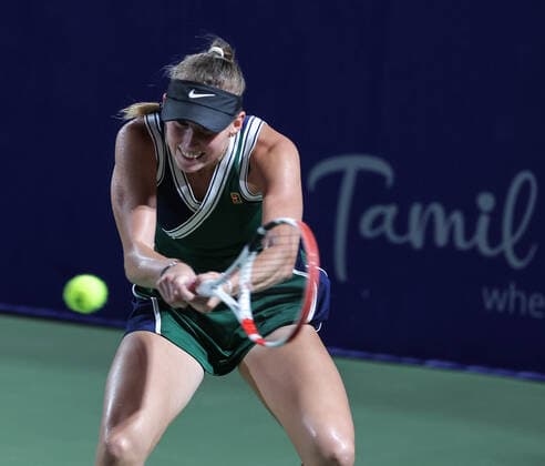 September 14, 2022, New Delhi, New Delhi, India: Chennai Open WTA, Tennis Damen 250 :.Maria TKACHEVA vs Varvana GRACHEVA (RUS)..Varvana GRACHEVA in action during the round of 32 .In Chennai on Tuesday defeated Maria TKACHEVA by 3-6,2-6 New Delhi India - ZUMAs280 20220914_zsp_s280_007 Copyright: xSeshadrixSukumarx