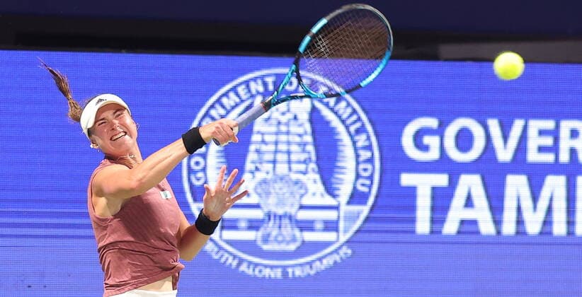 September 14, 2022, New Delhi, New Delhi, India: Chennai Open WTA, Tennis Damen 250 :..Chennai Open WTA 250 :.Rebecca PETERSON SWE vs.Linda FRUHVIRTOVA CZE..PETERSON in action...Linda FRUHVIRTOVA CZE defeated PETERSON by 4-6,2-6 in Chennai on Wednesday. New Delhi India - ZUMAs280 20220914_zsp_s280_039 Copyright: xSeshadrixSukumarx