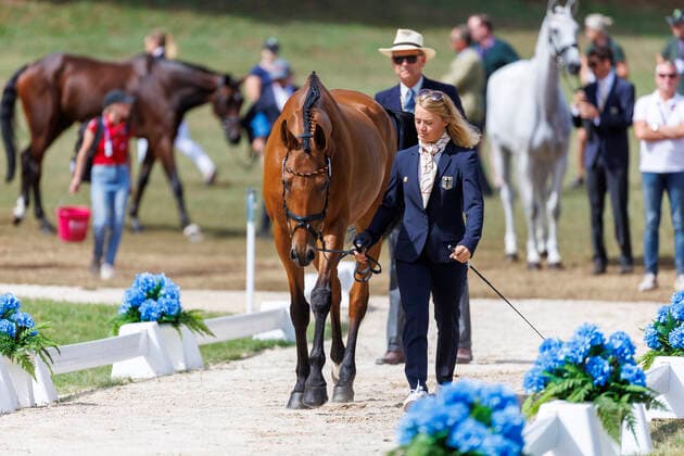 PRATONI - FEI Eventing World Championship, WM, Weltmeisterschaft 2022, PRATONI - FEI Eventing World Championship 2022 DIBOWSKI Alina (GER), Barbados 26 1st Horse Inspection Vet-Check Pratoni de Vivaro, Centro Equestre Federale 14. September 2022 - *** PRATONI FEI Eventing World Championship 2022, PRATONI FEI Eventing World Championship 2022 DIBOWSKI Alina GER , Barbados 26 1st Horse Inspection Vet Check Pratoni de Vivaro, Centro Equestre Federale 14 September 2022