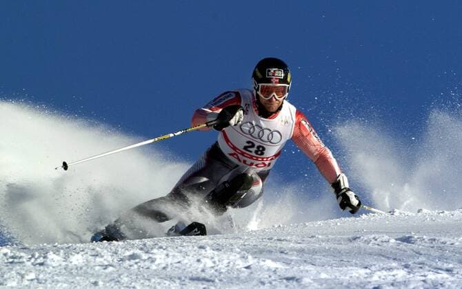 BORMIO 20050203 Alpina VM 2005 i Italien. Herrarnas kombination. Bilden: Norway s Kjetil Andre Aamodt in action in the men s combined slalom at the Alpine Skiing World Championships in Bormio, Italy, February 3, 2005. Photo Janerik Henriksson SCANPIX Code 50010-200502 *** Bilden ingar i Scanpix sportpaket. BETALBILD t.o.m. 20050212, därefter fri för abonnemangstidningar *** x50010x  Copyright: xJanerikxHenrikssonx xTTx 50010