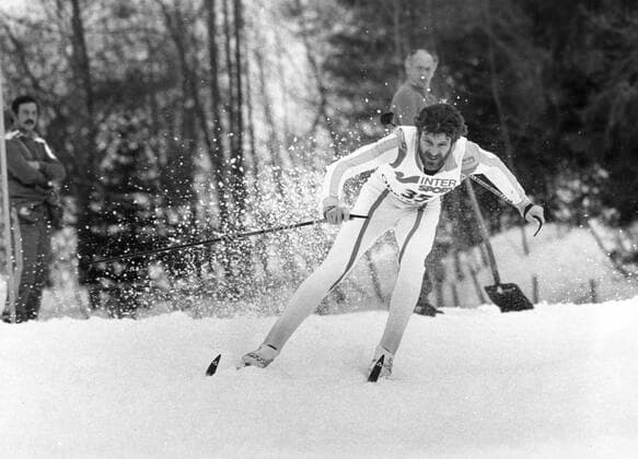 OBERSTDORF 1987 - Det sprutade om skidorna när altmeistern Thomas Wassberg vann guldet pa 3-milen i VM i Oberstdorf. OBERSTDORF GERMANY PB-KOD:1003 x190x  Copyright: xPRESSENSxBILDx SKID-VM 1987 30 KM HERRAR