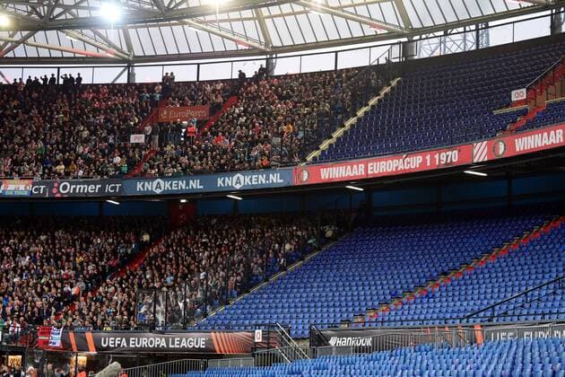 ROTTERDAM - Empty stands during the UEFA Europa League Group F match between Feyenoord and Sturm Graz at Feyenoord Stadion de Kuip on September 15, 2022 in Rotterdam, Netherlands. ANP OLAF KRAAK UEFA Europa League group F 2022 2023 xVIxANPxSportx xxANPxIVx