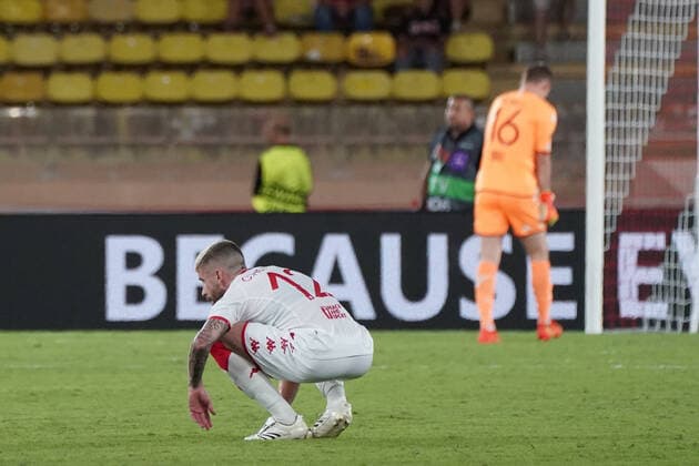 Fußball, EL, AS Monaco - Ferencvaros Budapest Deception - Caio Henrique Oliveira Silva (AS Monaco) FOOTBALL : AS Monaco vs Ferencvaros TC - Ligue Europa - Phase de groupe - Monaco - 15 09 2022 NorbertScanella Panoramic 