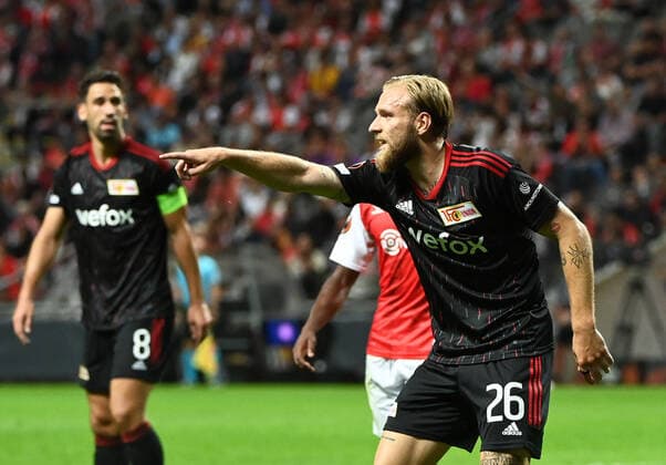 Fußball, EL, Sporting Braga - 1. FC Union Berlin Fussball, Herren, Saison 2022 2023, Europa League, Sporting Braga - 1. FC Union Berlin (Gruppenphase, Gruppe D, 2. Spieltag), Tymoteusz Puchacz (1. FC Union Berlin), 15.09. 2022, Copyright: xMatthiasxKochx