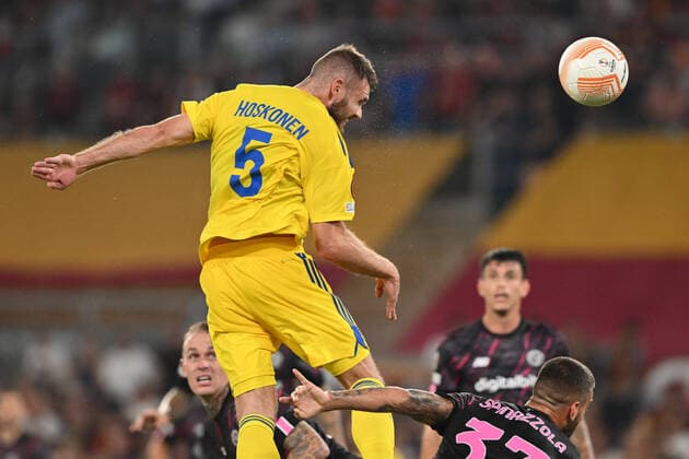 Fußball, EL, AS Rom - HJK Helsinki Foto Alfredo Falcone LaPresse 15 Settembre 2022 - Roma, Italia - calcio - Roma vs hjk Helsinki - Europa League 2022 2023 - Stadio Olimpico. Nella foto: Arttu Hoskonen (HJK Helsinki) Foto Alfredo Falcone LaPresse September 15, 2022 Rome, Italy - sport, soccer - Roma vs hjk Helsinki - Europe League 2022 2023 - Olimpic Stadium. In the pic: Arttu Hoskonen (HJK Helsinki)  Copyright: xAlfredoxFalcone LaPressex