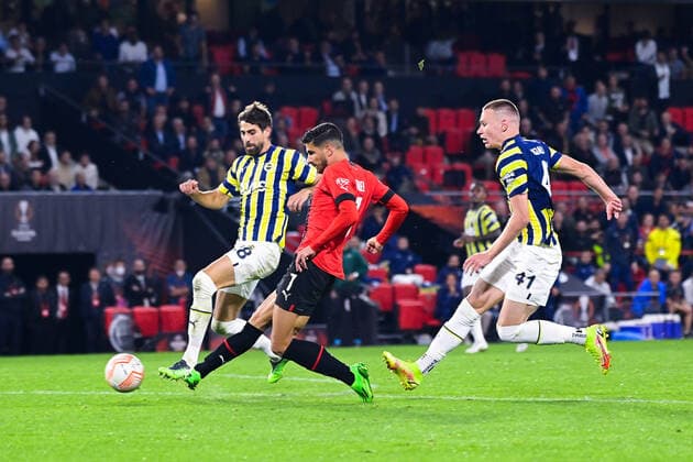 But de Martin Terrier ( 7 - Rennes ) - FOOTBALL : Rennes vs Fenerbahce - Ligue Europa - Rennes - 15 09 2022 FedericoPestellini Panoramic 