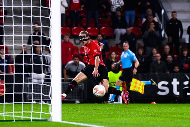 But de Lovro MAJER ( 21 - Rennes ) - FOOTBALL : Rennes vs Fenerbahce - Ligue Europa - Rennes - 15 09 2022 FedericoPestellini Panoramic 