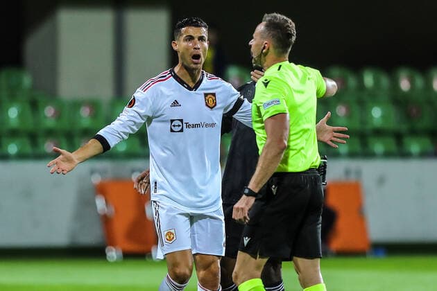 Fußball, EL, Sheriff Tiraspol - Manchester United UEFA Europa League Sheriff Tiraspol v Manchester United, ManU Cristiano Ronaldo reacts during the UEFA Europa League match Sheriff Tiraspol vs Manchester United at Sheriff Sports Complex, Tiraspol, Republic of Moldova, 15th September 2022 (Photo by Stefan Constantin News Images) Tiraspol Sheriff Sports Complex Transnistria Republic of Moldova Copyright: xStefanxConstantin NewsxImagesx