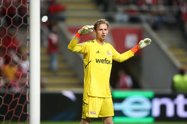 Fußball, EL, Sporting Braga - 1. FC Union Berlin FOOTBALL, FUSSBALL - Ronnow of FC Union Berlin during the Europa League match between SC Braga and FC Union Berlin. Estadio Municipal de Braga, Portugal, 15th September 2022. Photo: IMAGO Pedro Benavente