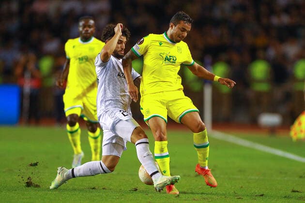 Fußball, EL, Qarabag Agdam - FC Nantes Kady 20 of Qarabag and Fabio 2 of Nantes during the UEFA Europa League group G match between Qarabag FK and FC Nantes at Tofig Bahramov Stadium on September 15, 2022 in Baku, Azerbaijan. Copyright: xAzizxKarimovx qarabag-nants3