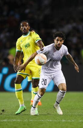 Kady of Qarabag and Samuel Moutoussamy of Nantes during the UEFA Europa League group G match between Qarabag FK and FC Nantes at Tofig Bahramov Stadium on September 15, 2022 in Baku, Azerbaijan. Copyright: xAzizxKarimovx qarabag-nants8