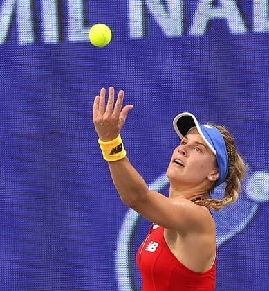 September 16, 2022, Chennai, Tamil Nadu, India: Chennai Open WTA, Tennis Damen 250 :..Chennai Open WTA 250:..Eugenie BOUCHARD CAN vs.Nadia PODOROSKA ARG..Eugenie BOUCHARD in action. Chennai India - ZUMAs280 20220916_zsp_s280_040 Copyright: xSeshadrixSukumarx