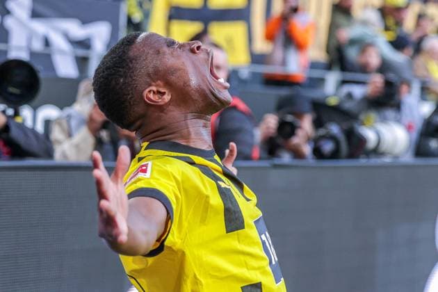 Sport Bilder des Tages 17.09.2022, Fussball, Saison 2022 2023, 1. Bundesliga, 7. Spieltag, Borussia Dortmund - FC Schalke 04, Youssoufa Moukoko (Borussia Dortmund) bejubelt das Tor zum 1:0, Foto: Dennis Ewert RHR-FOTO xRHR-FOTO DEx