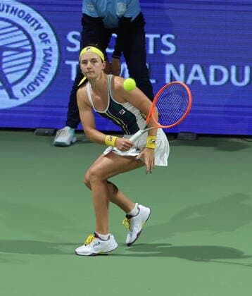 September 17, 2022, Chennai, Tamil Nadu, India: Chennai Open WTA, Tennis Damen 250 :..Nadia PODOROSKA ARG vs.Linda FRUHVIRTOVA CZE..Nadia PODOROSKA ARG in action. Chennai India - ZUMAs280 20220917_zsp_s280_013 Copyright: xSeshadrixSukumarx