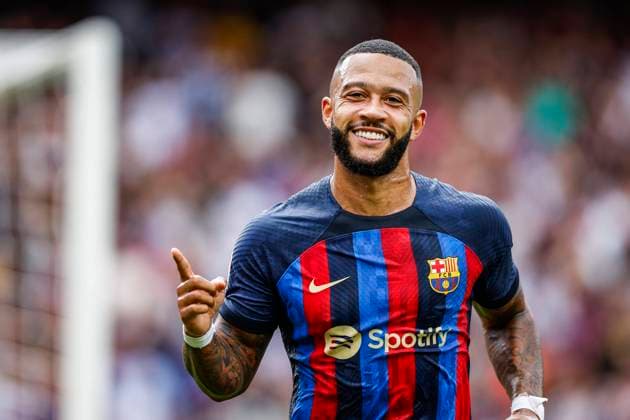 Sport Themen der Woche KW37 FC Barcelona, Barca - Elche CF - La Liga 14 Memphis Depay of FC Barcelona celebrates after scoring a goal during the La Liga match between FC Barcelona and Elche CF at Spotify Camp Nou Stadium in Barcelona, Spain, on September 17th, 2022. Barcelona Barcelona Spain  Copyright: xXavierxBonillax originalFilename:bonilla-fcbarcel220917_npHhQ.jpg