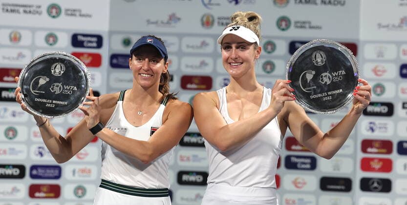 September 18, 2022, Chennai, Tamil Nadu, India: Chennai Open WTA, Tennis Damen 250 : .Gabriela DABROWSKI CAN.Luisa STEFANI BRA vs.Anna BLINKOVA.Natela DZALAMIDZE GEO..Gabriela DABROWSKI CAN.Luisa STEFANI BRA won the finals by 6-1,6-2. Chennai India - ZUMAs280 20220918_zsp_s280_021 Copyright: xSeshadrixSukumarx