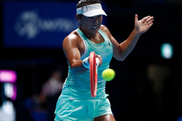 September 19, 2022, Tokyo, Japan: Claire LIU (USA) hits a return against Alison RISKE-AMRITRA (USA) during their Singles 1st Round match at the TORAY PAN PACIFIC OPEN TENNIS TOURNAMENT 2022 at Ariake Coliseum. The tournament is held from September 17 to 25. Tokyo Japan - ZUMAm191 20220919_zap_m191_031 Copyright: xRodrigoxReyesxMarinx
