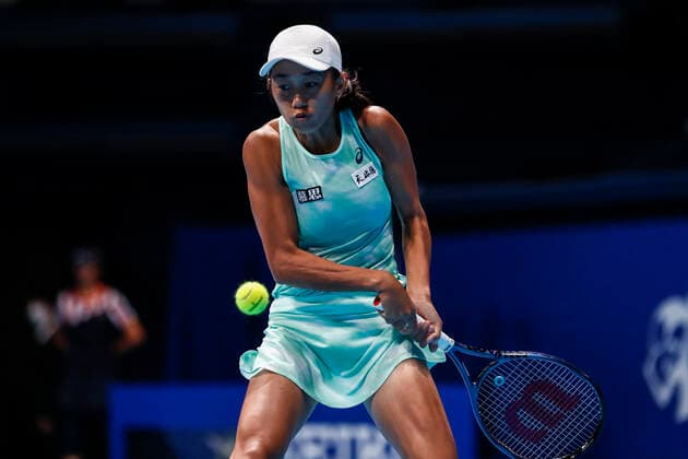 September 20, 2022, Tokyo, Japan: Shuai ZHANG (CHN) hits a return against Mai HONTAMA (JPN) during their Singles 1st Round match at the TORAY PAN PACIFIC OPEN TENNIS TOURNAMENT 2022 at Ariake Coliseum. The tournament is held from September 17 to 25. Shuai ZHANG defeats Mai HONTAMA. Tokyo Japan - ZUMAm191 20220920_zap_m191_018 Copyright: xRodrigoxReyesxMarinx