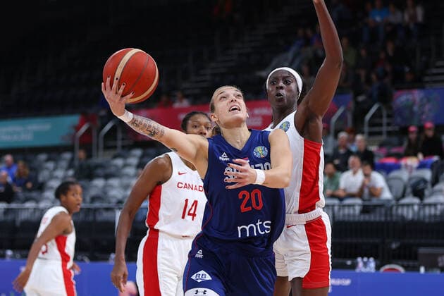 22nd September 2022; Homebush, Sydney, New South Wales, Australia: Women s World Cup Basketball, Serbia versus Canada: Kristina TOPUZOVIC of Serbia makes a jump shot  ActionPlus12428340 KevinxManning