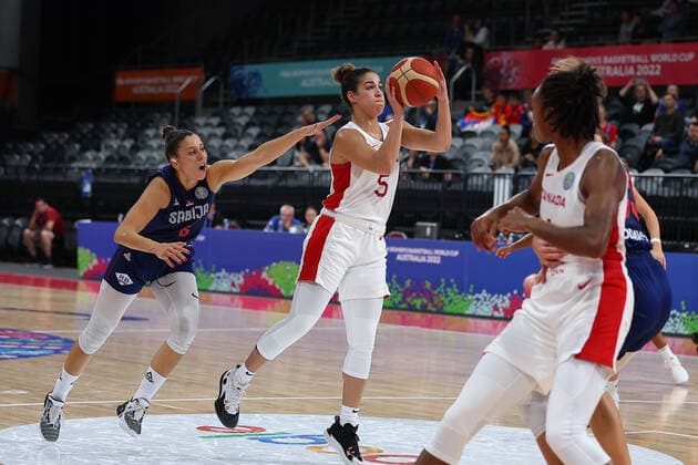 22nd September 2022; Homebush, Sydney, New South Wales, Australia: Women s World Cup Basketball, Serbia versus Canada: Kia NURSE of Canada makes a two handed shot to the basket  ActionPlus12428378 KevinxManning