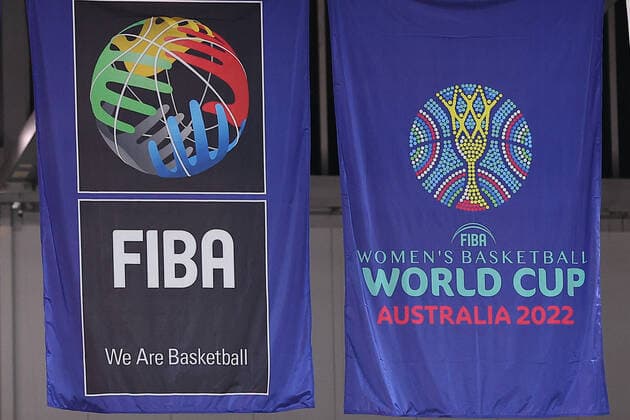 22nd September 2022; Homebush, Sydney, New South Wales, Australia: Women s World Cup Basketball, Serbia versus Canada: FIBA and World Cup flags  ActionPlus12428361 KevinxManning