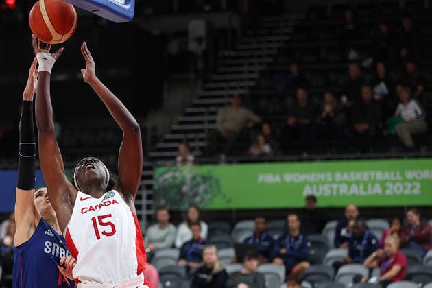 22nd September 2022; Homebush, Sydney, New South Wales, Australia: Women s World Cup Basketball, Serbia versus Canada: Laeticia AMIHERE of Canada makes a jump shot  ActionPlus12428368 KevinxManning