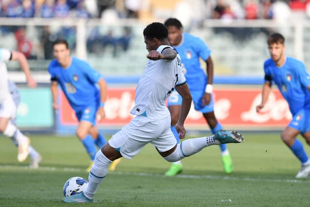 As Pescara 22 09 2022 - amichevole Under 21 Italia-Inghilterra foto Antonello Sammarco Image nella foto: gol Rhian Brewster 
