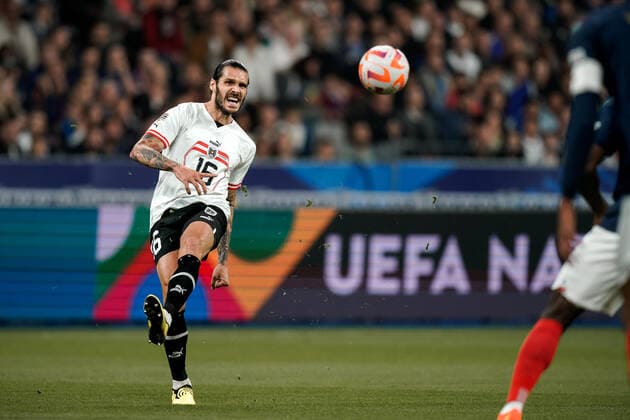 SOCCER - NL, FRA vs AUT SAINT DENIS,FRANCE,22.SEP.22 - SOCCER - UEFA Nations League, OEFB international match, Länderspiel, Nationalmannschaft France vs Austria. Image shows Christopher Trimmel (AUT).  GEPAxpictures xJohannesxFriedl