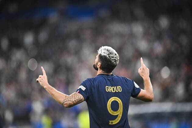 Joie des joueurs de l equipe de France apres le but de Olivier Giroud (Fra) FOOTBALL : France vs Autriche - Ligue des Nations - 22 09 2022 JBAutissier Panoramic 