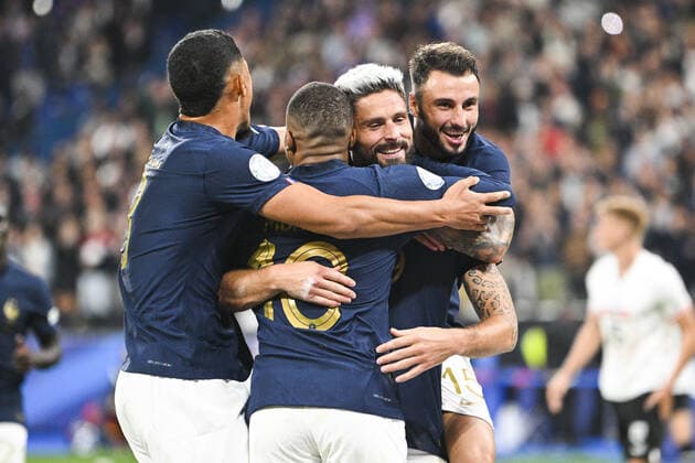 Joie des joueurs de l equipe de France apres le but de Olivier Giroud (Fra) FOOTBALL : France vs Autriche - Ligue des Nations - 22 09 2022 JBAutissier Panoramic 