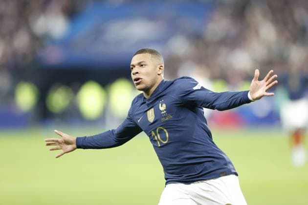 22.09.2022 xabx Qualifikation UEFA Nations League 2023 Frankreich - Österreich v.l., Kylian MbappeÌ (Frankreich) Torjubel, Goal celebration, celebrate the goal zum 1:0 Copyright: AntonioxBorga
