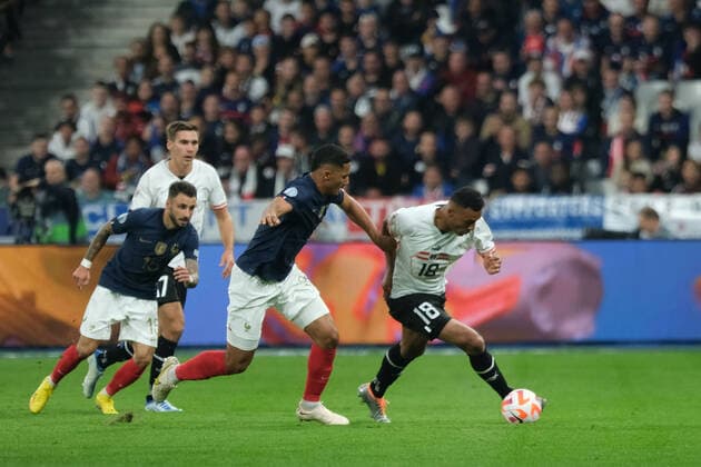 September 22, 2022, Saint Denis, Seine Saint Denis, France: KARIM ONISIWO Forward of Austrian team in action during the Nations League, League A, Group 1 Matchday 5 between France and Austria at Stade de France stadium - France..France won 2:0 Saint Denis France - ZUMAp119 20220922_zaf_p119_005 Copyright: xPierrexSteveninx