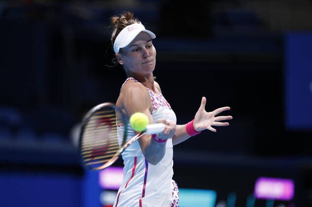 September 24, 2022, Tokyo, Japan: Veronika KUDERMETOVA hits a return against Qinwen ZHENG (CHN) during their Singles Semi-final match at the TORAY PAN PACIFIC OPEN TENNIS TOURNAMENT 2022 at Ariake Coliseum. The tournament is held from September 17 to 25. Tokyo Japan - ZUMAm191 20220924_zap_m191_037 Copyright: xRodrigoxReyesxMarinx