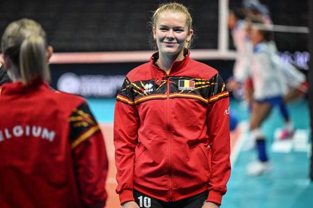 Belgium s Pauline Martin pictured ahead of a volleyball game between Belgian national women s team the Yellow Tigers and Puerto Rico, Saturday 24 September 2022 in Arnhem during the pool stage (game 1 of 5) of the world championships volleyball for women. The tournament takes place form September 23 until October 15, 2022. LUCxCLAESSEN  x45523926x