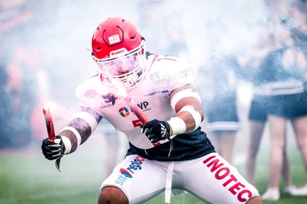 Sport Bilder des Tages GFL Play Off Halbfinale: Potsdam Royals - Cologne Crocodiles; 24.09.2022 Potsdam Royals - Cologne Crocodiles Copyright: xBEAUTIFULxSPORTS NicolxMarschallx