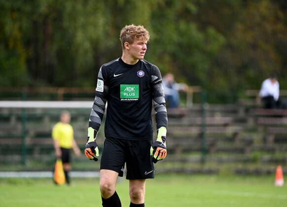 Fussball, U 17, Saison 2022 23, B-Junioren Bundesliga, Staffel Nord Nordost (5. Spieltag, Nachholspiel), 1. FC Union Berlin - FC Erzgebirge Aue (1:1), Torwart Max Uhlig (Aue), 24.09. 2022,
