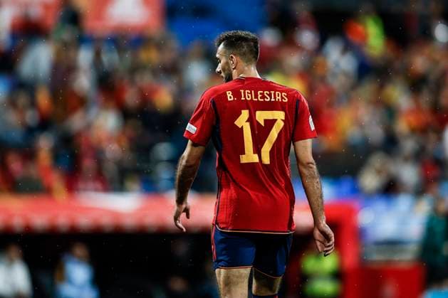 Spain V Switzerland - UEFA Nations League 17 Borja Iglesias of Spain during the UEFA Nations League match Group 2 between Spain v Switzerland at La Romareda Stadium in Zaragoza, Spain, on September 24th, 2022. Zaragoza Aragon Spain  Copyright: xXavierxBonillax originalFilename:bonilla-spainvsw220924_npXCf.jpg