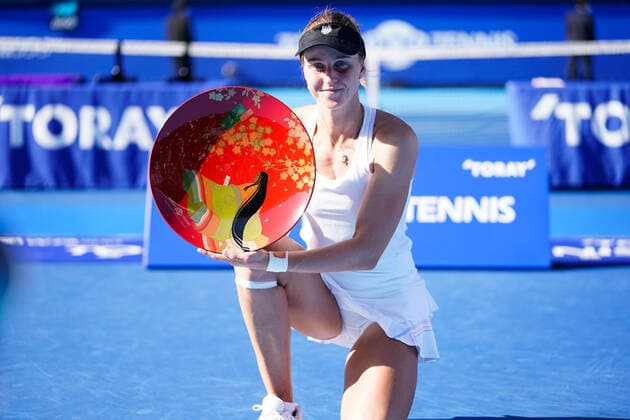 Liudmila Samsonova (RUS), September 25, 2022 - Tennis : Singles Victory Ceremony at Ariake Colosseum during TORAY PAN PACIFIC OPEN TENNIS 2022 in Tokyo, Japan. Noxthirdxpartyxsales  (199514804)