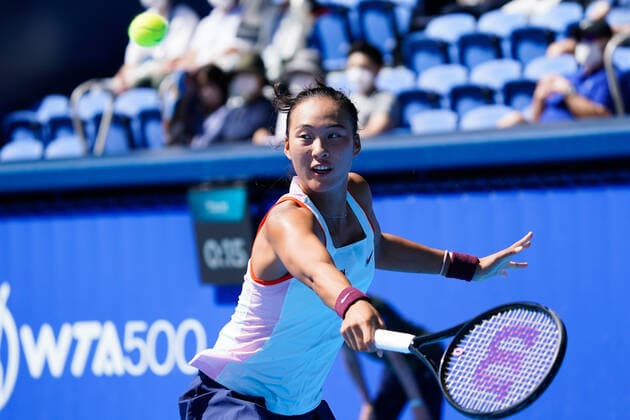 Qinwen Zheng (CHN), September 25, 2022 - Tennis : Singles Final match between Qinwen Zheng (CHN) 0-2 Liudmila Samsonova (RUS) at Ariake Colosseum during TORAY PAN PACIFIC OPEN TENNIS 2022 in Tokyo, Japan. Noxthirdxpartyxsales  (199516148)