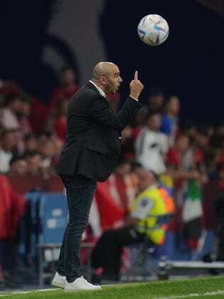 Mandatory Credit: Photo by Pressinphoto Shutterstock (13415540fy) Morocco head coach Walid Regragui Morocco v Chile, friendly match. Football, RCDE Stadium, Barcelona, Spain - 23 Sep 2022 EDITORIAL USE ONLY No use with unauthorised audio, video, data, fixture lists (outside the EU), club league logos or live services. Online in-match use limited to 45 images (+15 in extra time). No use to emulate moving images. No use in betting, games or single club league player publications services. Morocco v Chile, friendly match. Football, RCDE Stadium, Barcelona, Spain - 23 Sep 2022 EDITORIAL USE ONLY No use with unauthorised audio, video, data, fixture lists (outside the EU), club league logos or live services. Online in-match use limited to 45 images (+15 in extra time). No use to emulate moving images. No use in betting, games or Copyright: xPressinphoto Shutterstockx 13415540fy