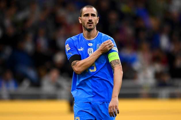 Italy v England - UEFA Nations League Leonardo Bonucci of Italy looks on during the UEFA Nations League football match between Italy and England. Italy won 1-0 over Enlgand. Milan Italy Copyright: xNicolòxCampox