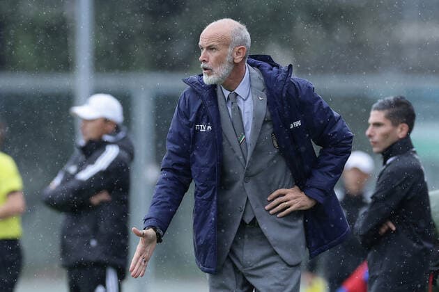 Paolo Nicolato head coach of Italy during the friendly football match between Italy U21, U 21 and Japan U21 at Teofilo Patini stadium in Castel di Sangro (Italy), September 26th, 2022. Photo Cesare Purini Insidefoto cesarexpurini