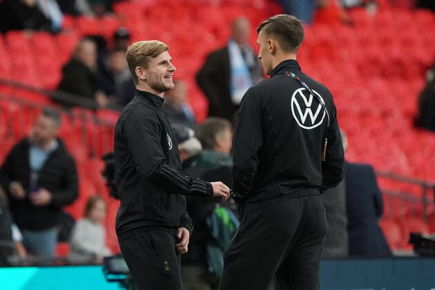 Timo Werner (Deutschland Germany), Nico Schlotterbeck (Deutschland Germany) - London 26.09.2022: England vs. Deutschland, UEFA Nations League, 6. Spieltag, Wembley Stadium