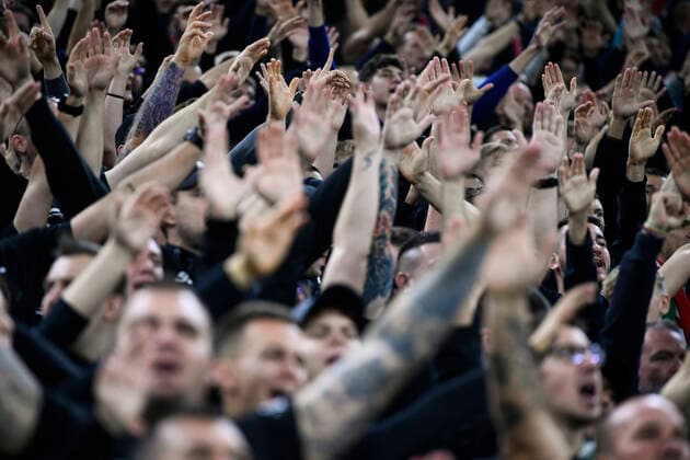 Foto Fabio Ferrari LaPresse 26 Settembre 2022 - Budapest, Ungheria - calcio - Ungheria vs Italia - Uefa Nations League - Gruppo C Giornata 6 6 - Stadio Puskas Arena Park.Nella foto: tifosi Ungheria September 26, 2022 Budapest, Hungary - sport soccer- Uefa Nations League - Group C 6 6 - Stadium Puskas Arena Park.-Park.In the pic: Hungary supporters  Copyright: xFabioxFerrari LaPressex